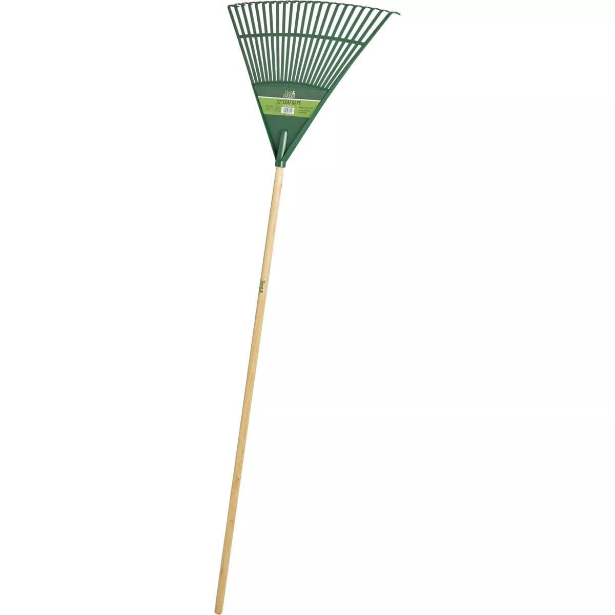  Wood Handle 26 Tine Poly Head Leaf Rake