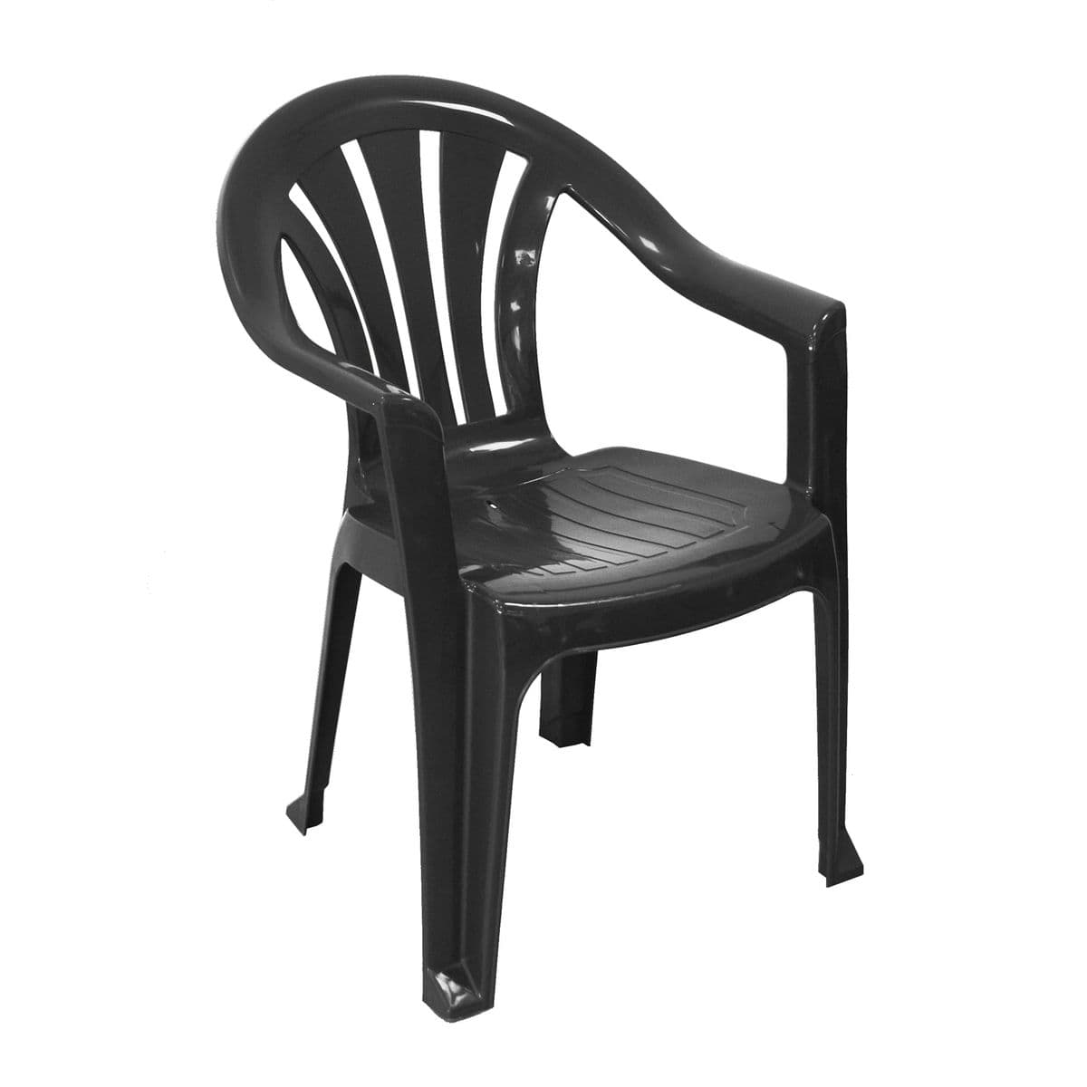 Black Plastic Chair with Armrest