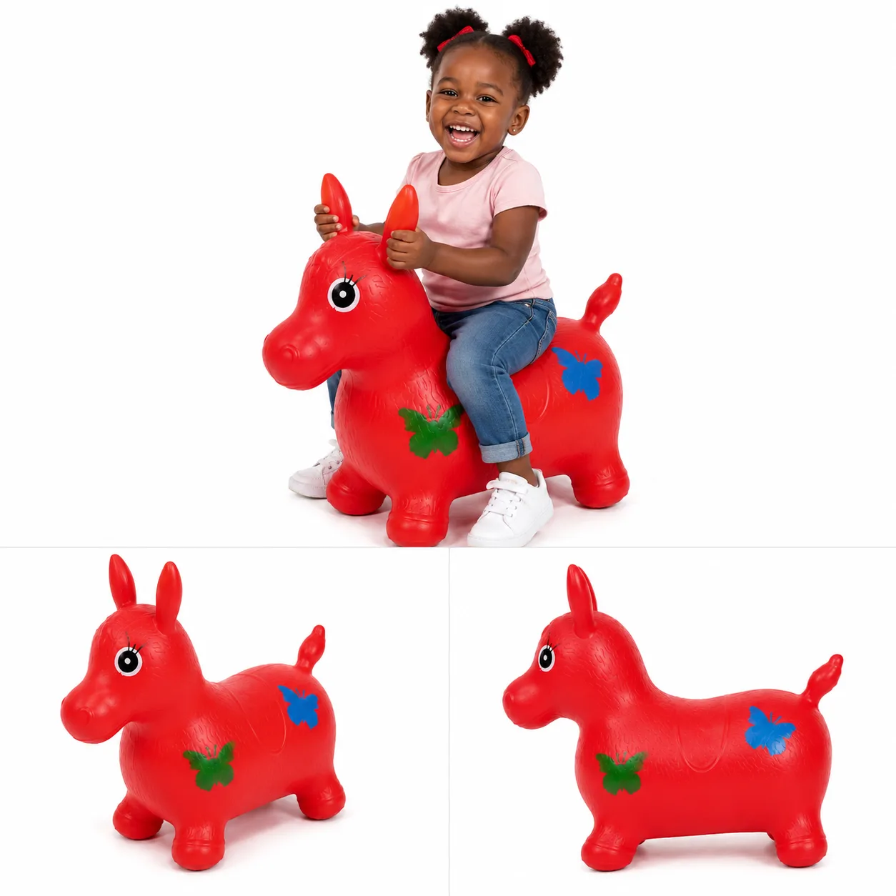 Kids Riding Bouncy Horse