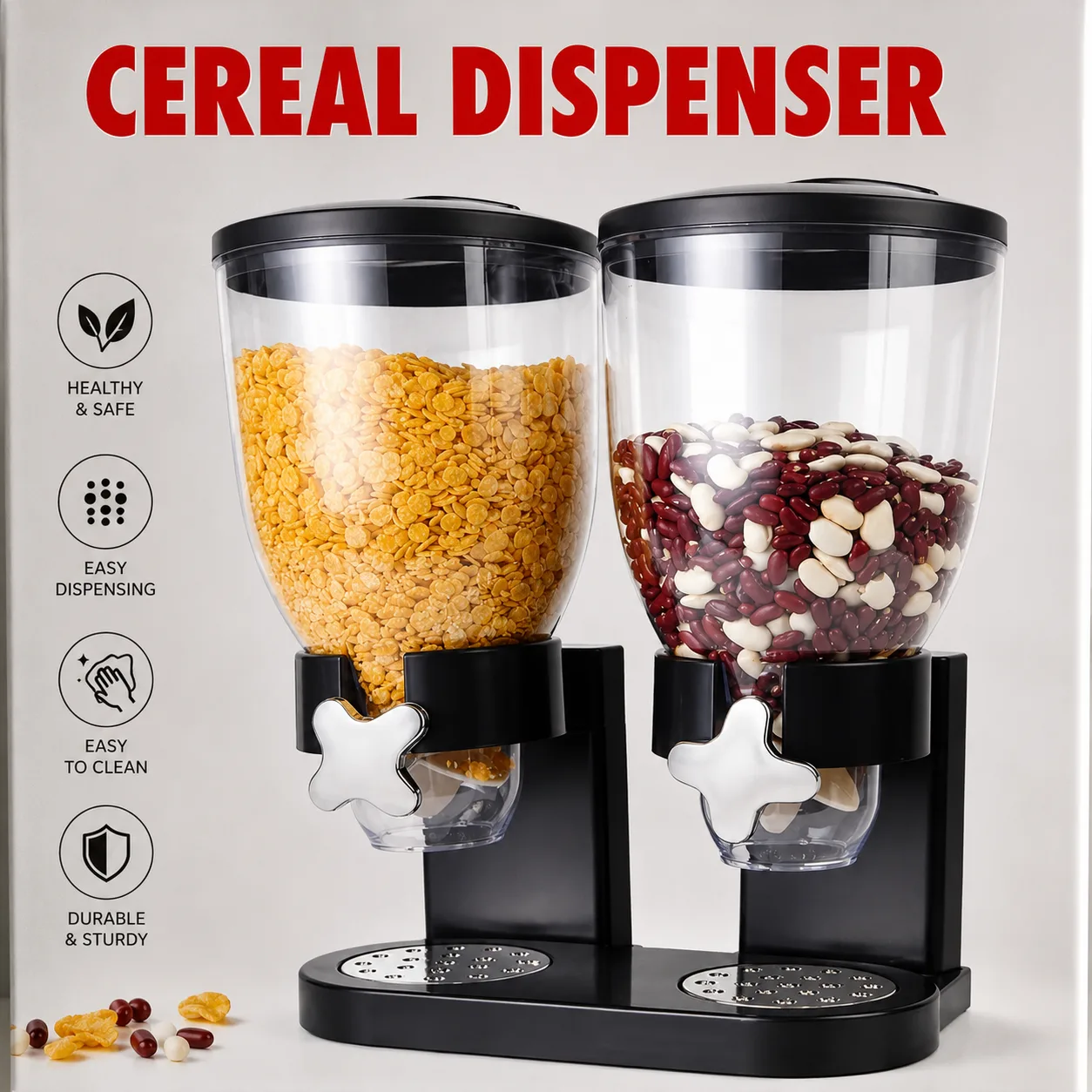 3-Piece Glass Condiment Storage Jar Set with Airtight Gold Lids