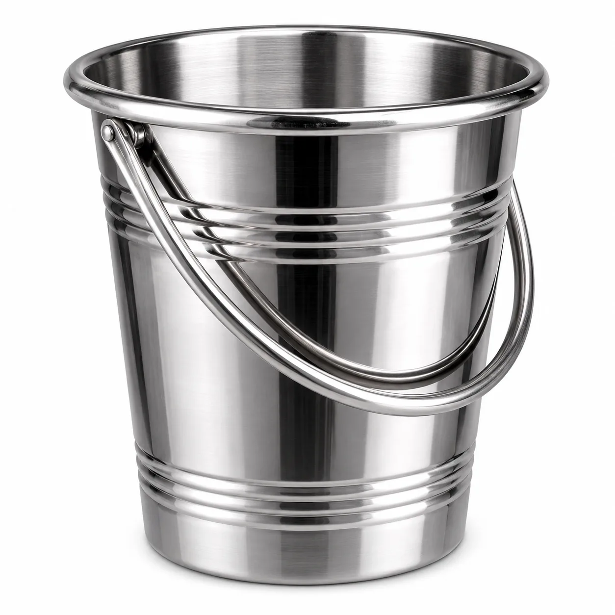 Stainless Steel Bucket with Heavy-Duty Handle – Multi-Purpose Utility Bucket
