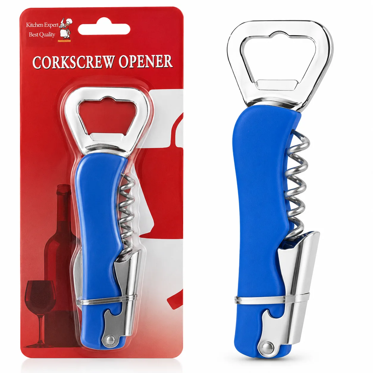 Multi-Function Corkscrew & Bottle Opener – Wine Opener with Ergonomic Handle
