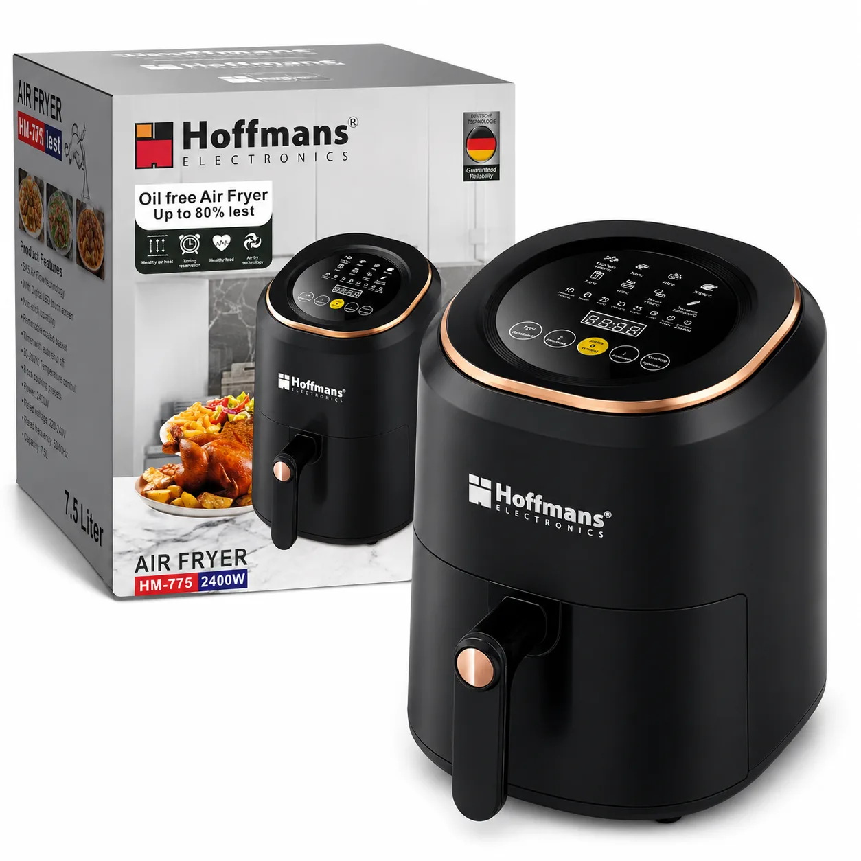  Hoffmans HM-775 Digital Air Fryer – 7.5L, 2400W