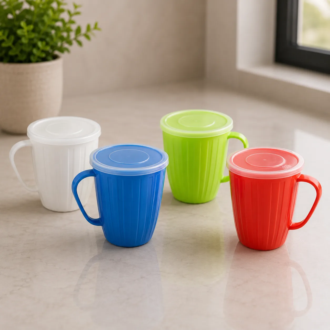 Plastic Mug with Lid