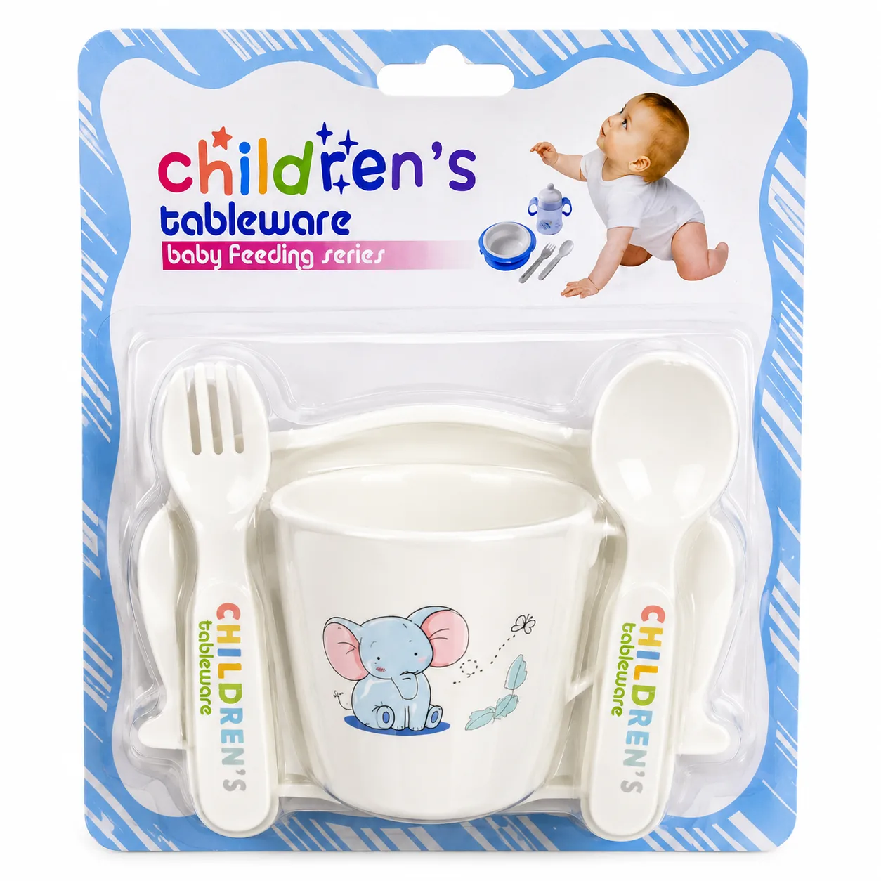 Children's Feeding Tableware Set – Bowl, Spoon & Fork