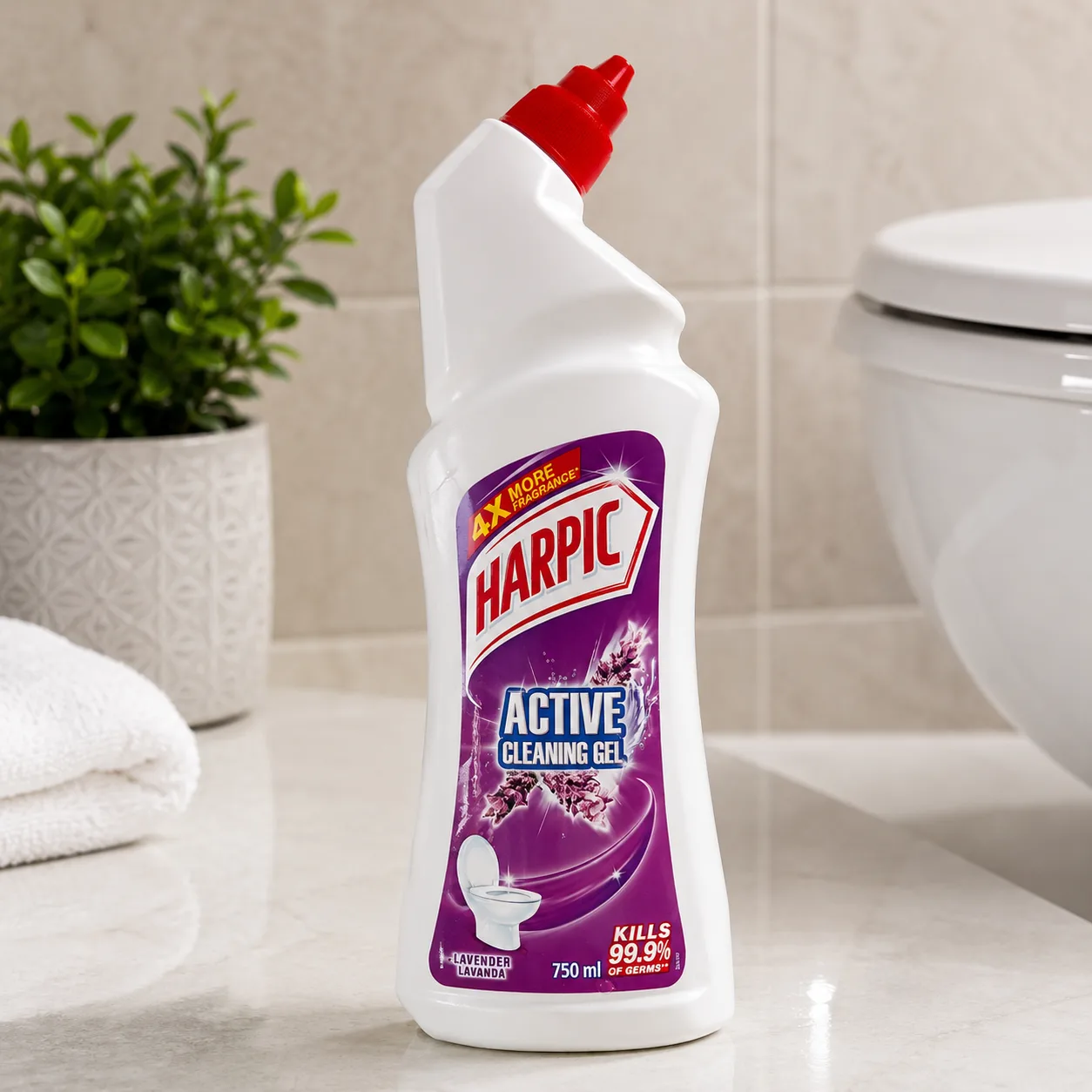 Harpic Active Cleaning Gel Toilet Cleaner – Lavender (750ml)