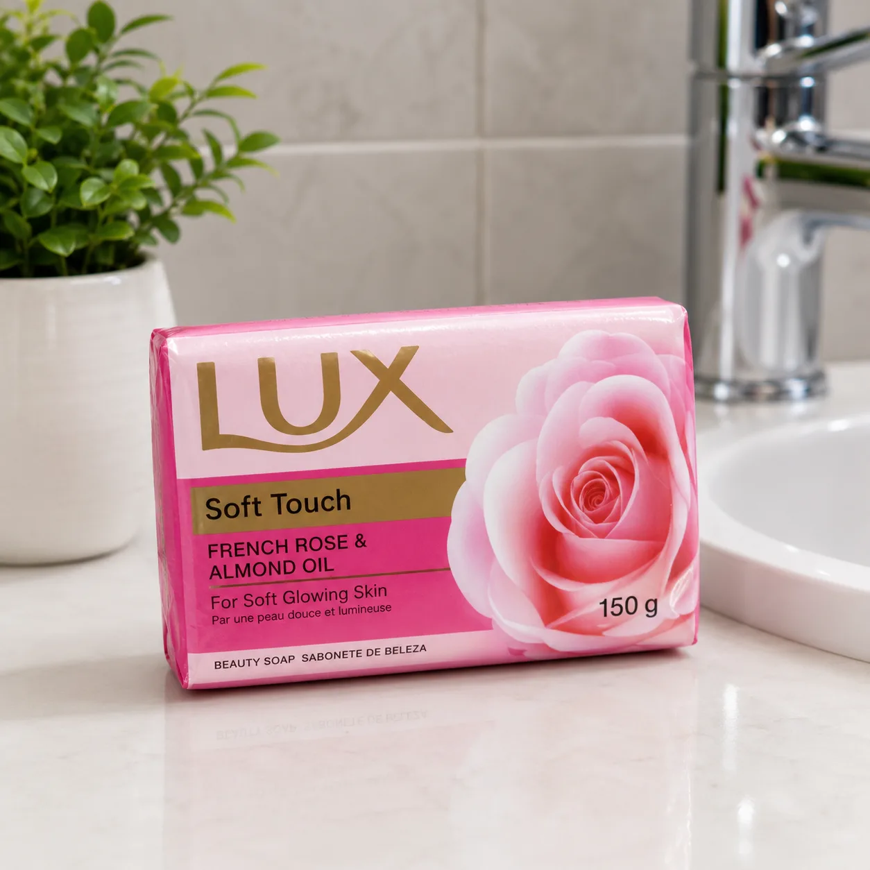 Lux Soft Touch Beauty Soap – French Rose & Almond Oil (150g)