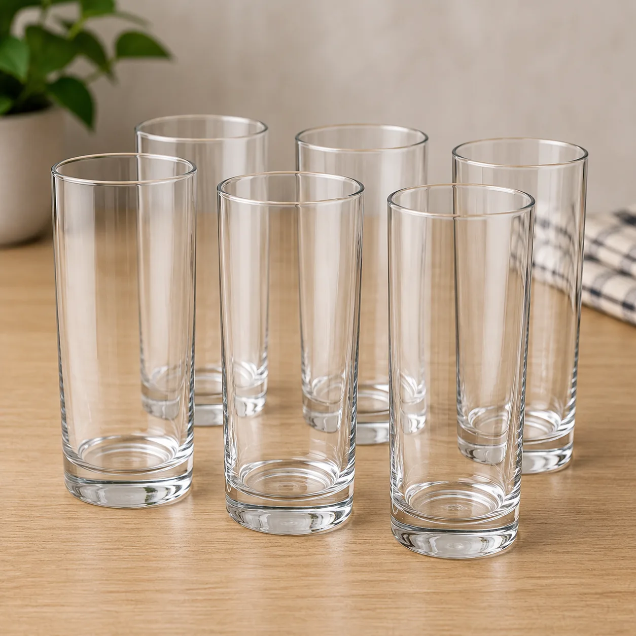 6-Piece Clear Highball Drinking Glass Set