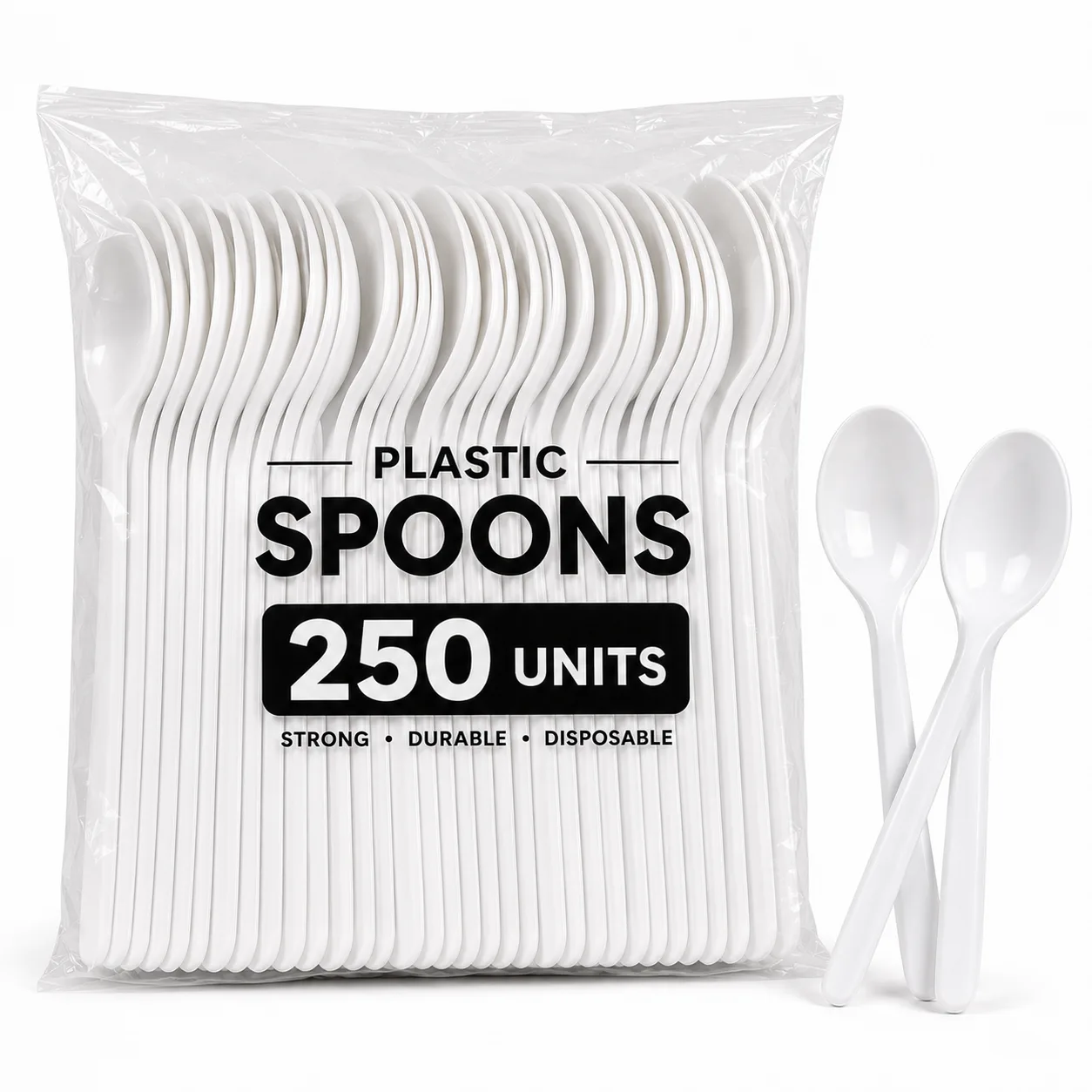 250 Pack Plastic Spoons 