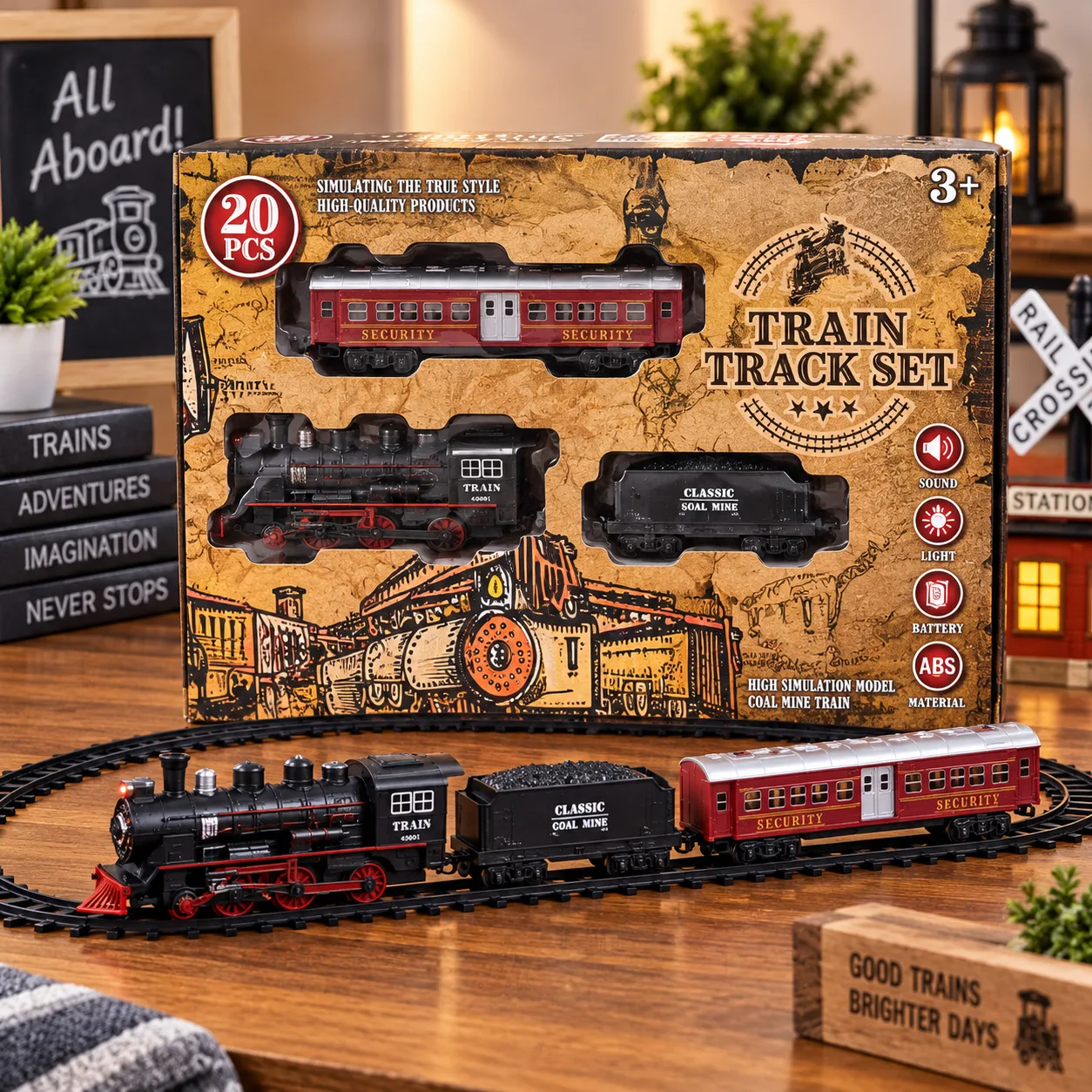 20-Piece Electric Train Track Set for Kids