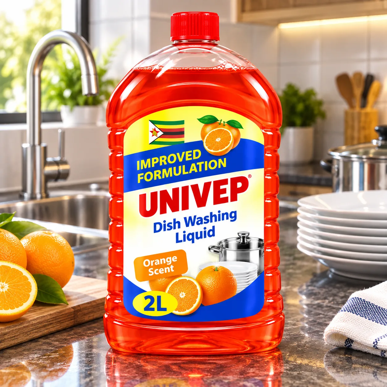 UNIVEP Orange Dishwashing Liquid – 2L